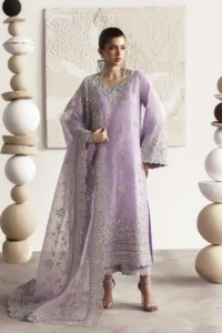 Akbar Aslam Champagne Pure Silk Luxury Party Wear 3-Piece Formal Suit – Front View
