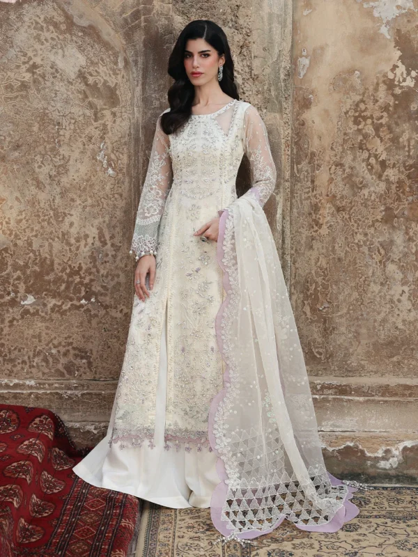 Allys Official Shama 3-piece organza sharara party wear set with embellished kurta and dupatta