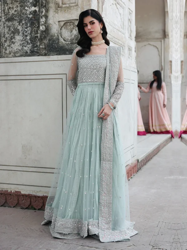 Allys Official Roop luxury net maxi party wear 3-piece lehenga set for weddings and formal events