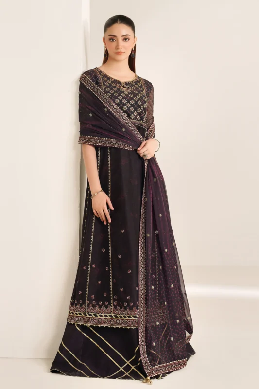Semi Formals embroidered chiffon three-piece formal wear suit – authentic Pakistani designer collection
