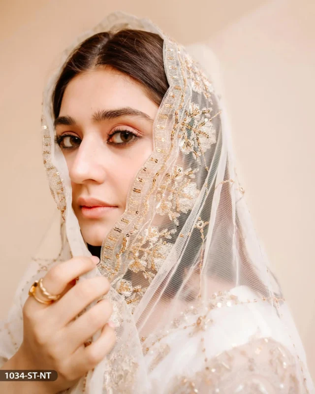 Sha Posh Textile Off White Net Maxi 3-Piece Party Wear with Tilla Embroidery and Adda Handwork