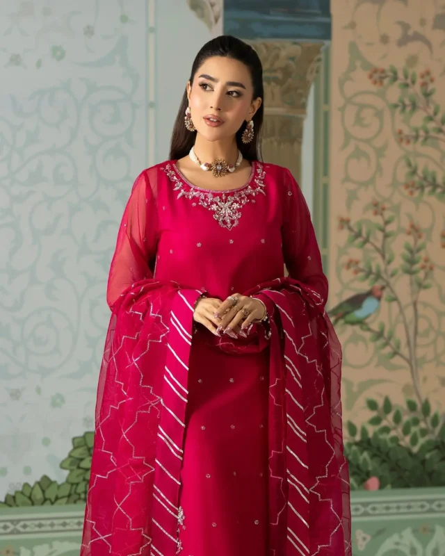 Sha Posh Textile Semi Pure Organza Sharara Suit – Pakistani Designer Formal Wear