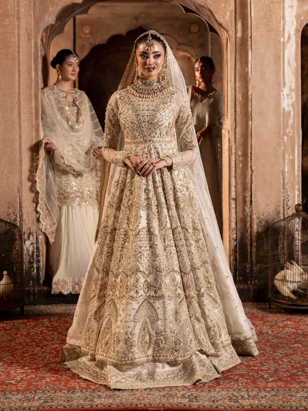 ShahJahan Official Qubool Hai organza gown lehenga formal wear front view
