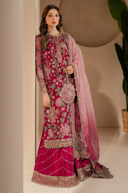 Wedding Formals embroidered chiffon 3-piece party wear dress – authentic Pakistani designer collection